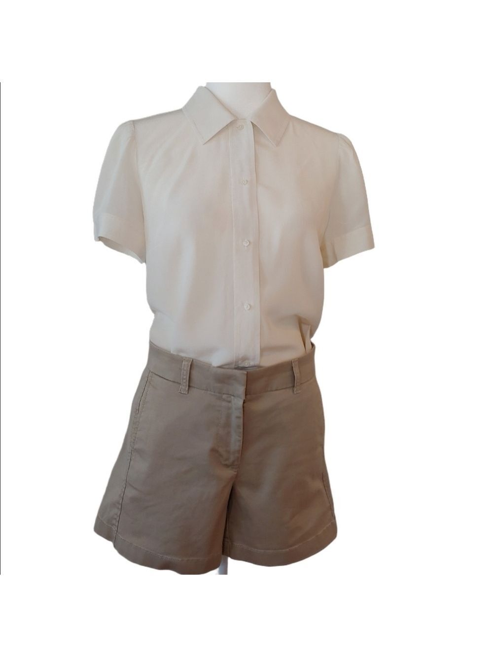 J. Crew 5" Khaki Cotton Stretch Chino Shorts in Women's Size 4 - Picture 12 of 17